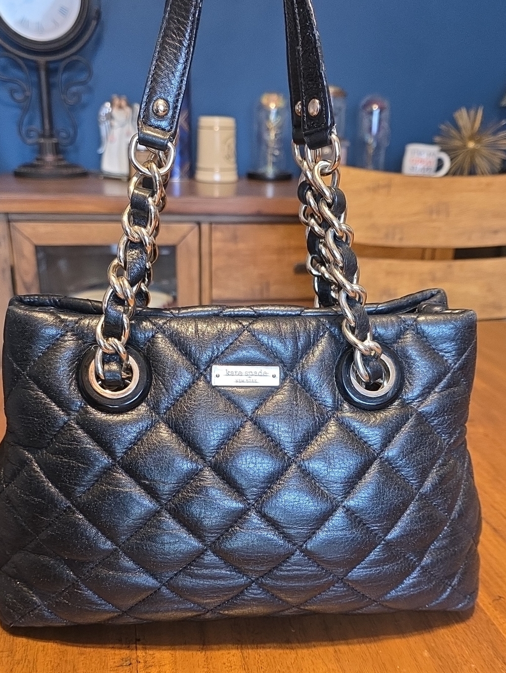 Kate Spade Quilted Black Leather Shoulder Bag